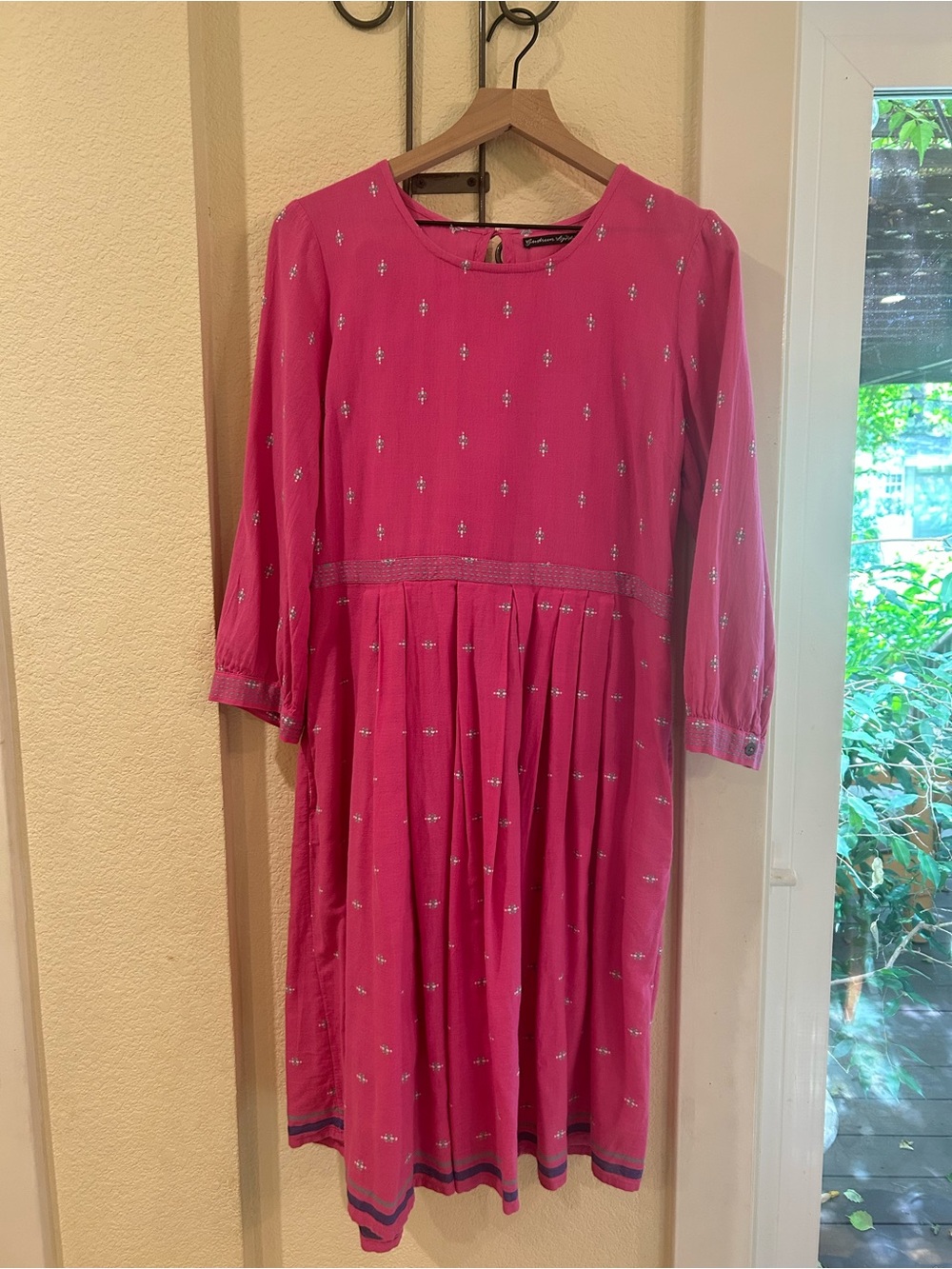Guddrun Sjoden Pink Embroidered Midi Dress